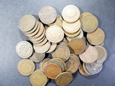 50 INDIAN HEAD CENTS MIXED LOT