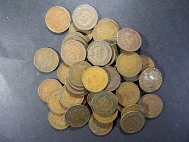 50 INDIAN HEAD CENTS MIXED LOT