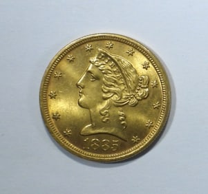 1885 $5 LIBERTY GOLD COIN