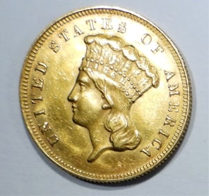 1878 $3 DOLLAR GOLD PIECE