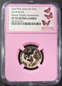 2018-W $5 PINK GOLD NGC PF-70 UC