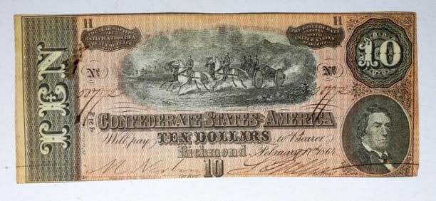 1864 $10 CONFEDERATE STATES OF AMERICA
