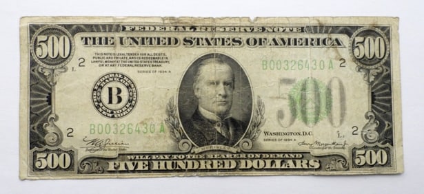 1934A $500 FEDERAL RESERVE NOTE