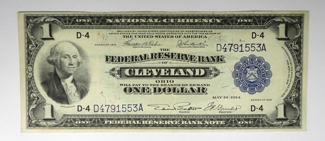 1918 $1 NATIONAL CURRENCY, CLEVELAND
