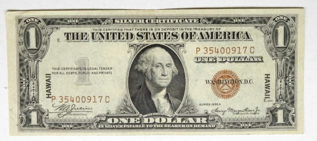 1935 A $1  HAWAII SILVER CERTIFICATE