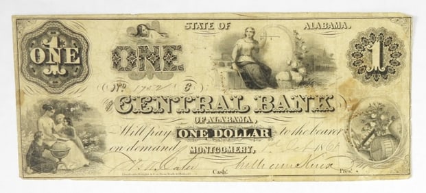 CENTRAL BANK MONTGOMERY, AL $1 NOTE