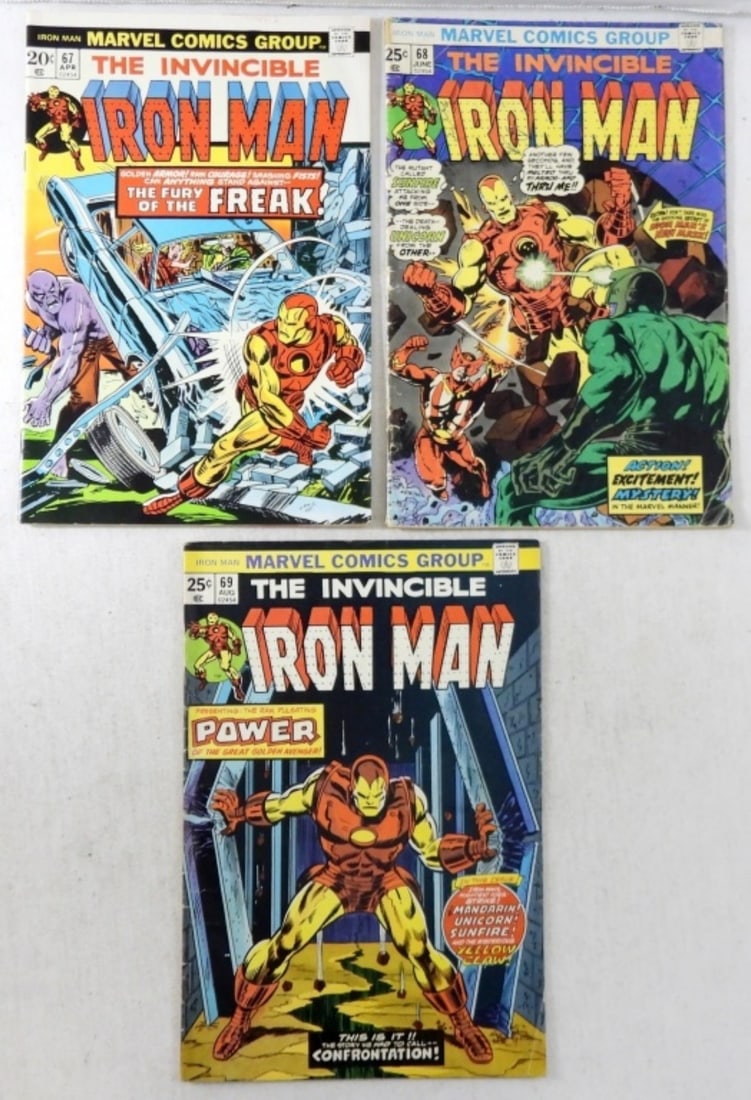 (3) BRONZE  MARVEL IRON MAN # 67,#68,#69 (1 of 2)