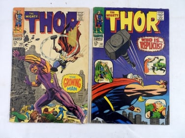 (2)1967 MARVEL THE MIGHTY THOR#140, 141 (F-G+)