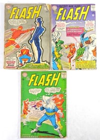 DC 12c LOT OF 3 VINTAGE THE FLASH COMICS