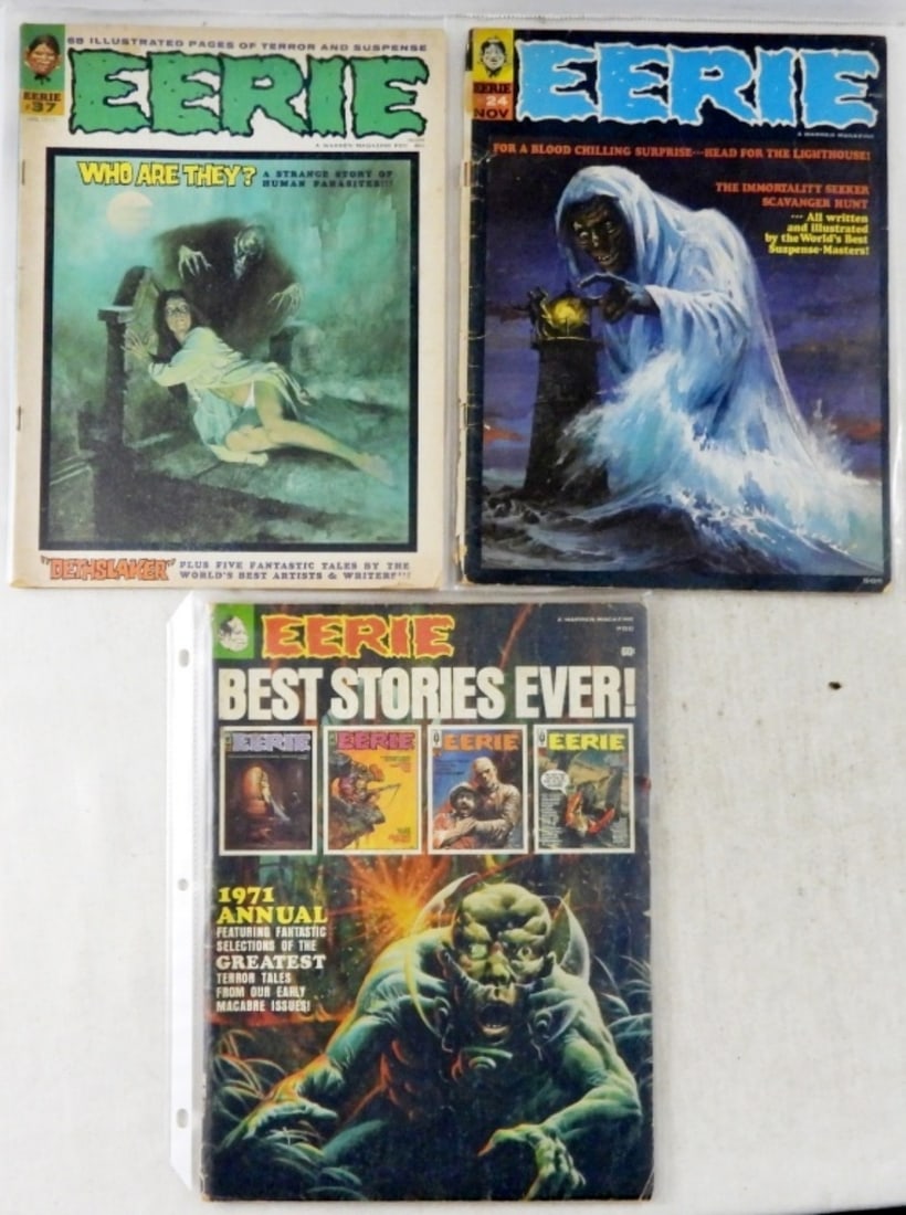 (3) EERIE  MAGAZINE #24,#37 & 1971 ANNUAL (1 of 2)