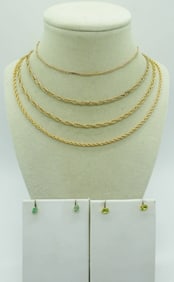 GOLD TONE NECKLACES & PETITE EARRINGS