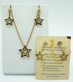 STARS & MOONS GOLD TONE SET