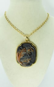 VTG TRIFARI LUCITE ORIENTAL NECKLACE