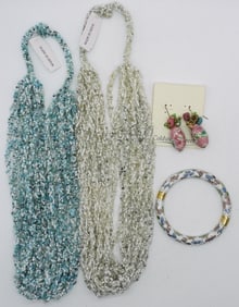 ( 2) MULTI STRAND BEADED NECKLACES & MORE