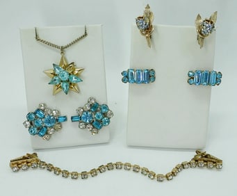 BEAUTIFUL BLUE GEMSTONE VTG SET