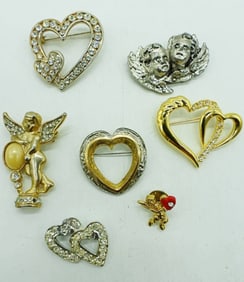 (7) HEART & ANGEL PINS
