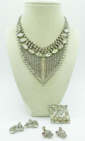 WHITE RHINESTONE SET OF 5