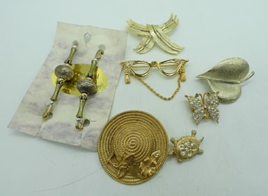 (8) GOLD TONE FASHION PINS