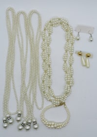 (7) PIECE FAUX PEARL SET
