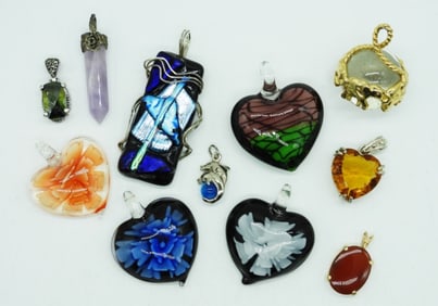 GLASS & GEMSTONE PENDANTS