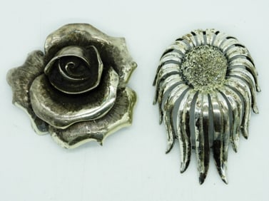 (2) TORTOLANI BROOCHES