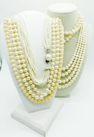(5) FAUX PEARL NECKLACES