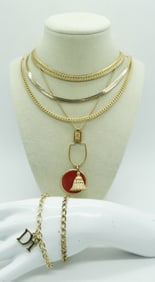 (7) GOLD TONE NECKLACES & BRACELETS