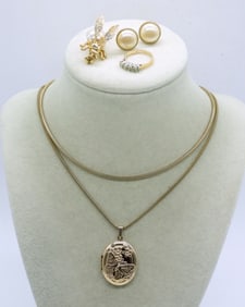 5 PIECE GOLD TONE LADIES JEWELRY SET