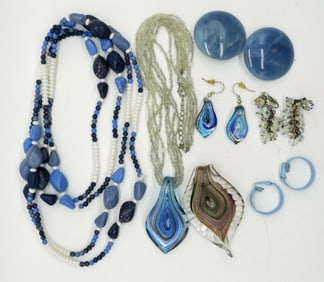 GLASS PENDANTS, NECKLACES & EARRINGS