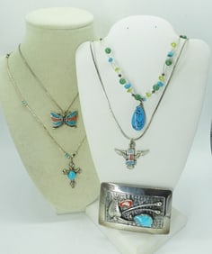 SOUTHWEST STYLE NECKLACES & BELT BUCKLE