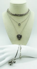 SILVER TONE ANGEL & ELEPHANT SET
