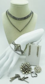 WHITE RHINESTONE SETS