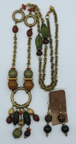 GOLD TONE BEADED SET