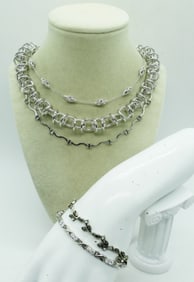 PRETTY VTG RHINESTONE NECKLACES BRACELETS