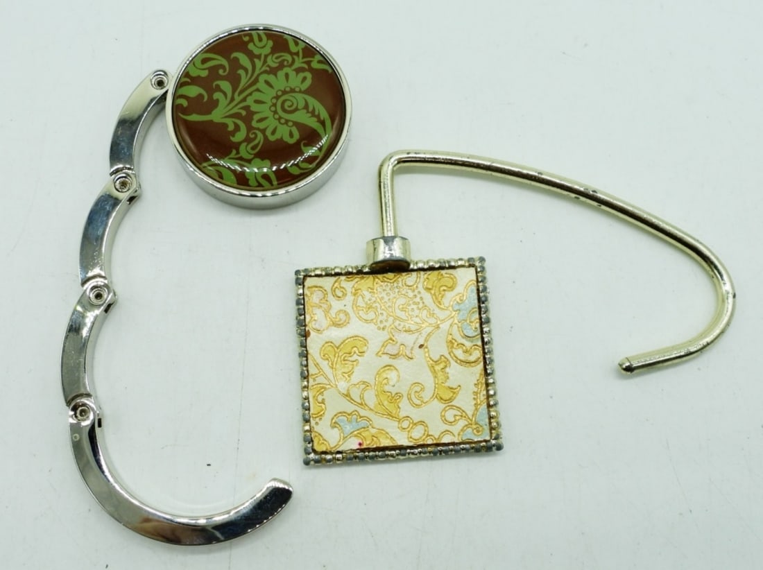(2) PURSE FOLDING TABLE HOOK HOLDERS (1 of 2)