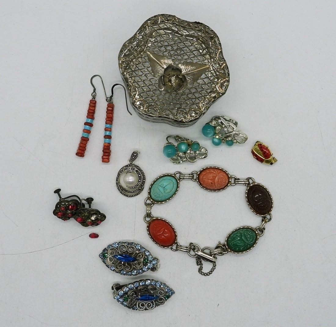 MISC ITEMS IN A CUTE METAL BOX (1 of 2)