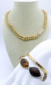 3 GOLD TONE FASHION JEWELRY SET