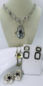 BLACK &  SILVER TONE LADIES  FASHION  JEWELRY