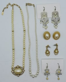 PEARL NECKLACES, EARRINGS