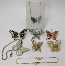 (8) BUTTERFLY PINS & PENDANTS