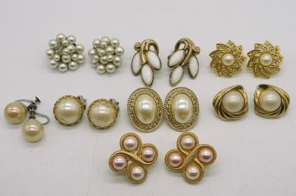 (8) PAIR VINTAGE EARRINGS