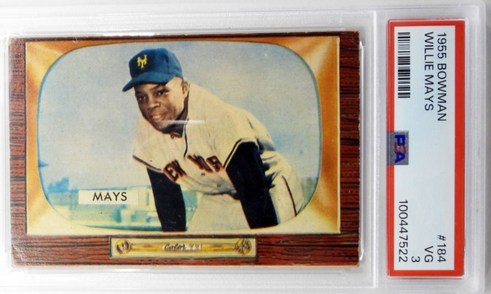 1955 BOWMAN #184 WILLIE MAYS PSA 3 VG (1 of 2)
