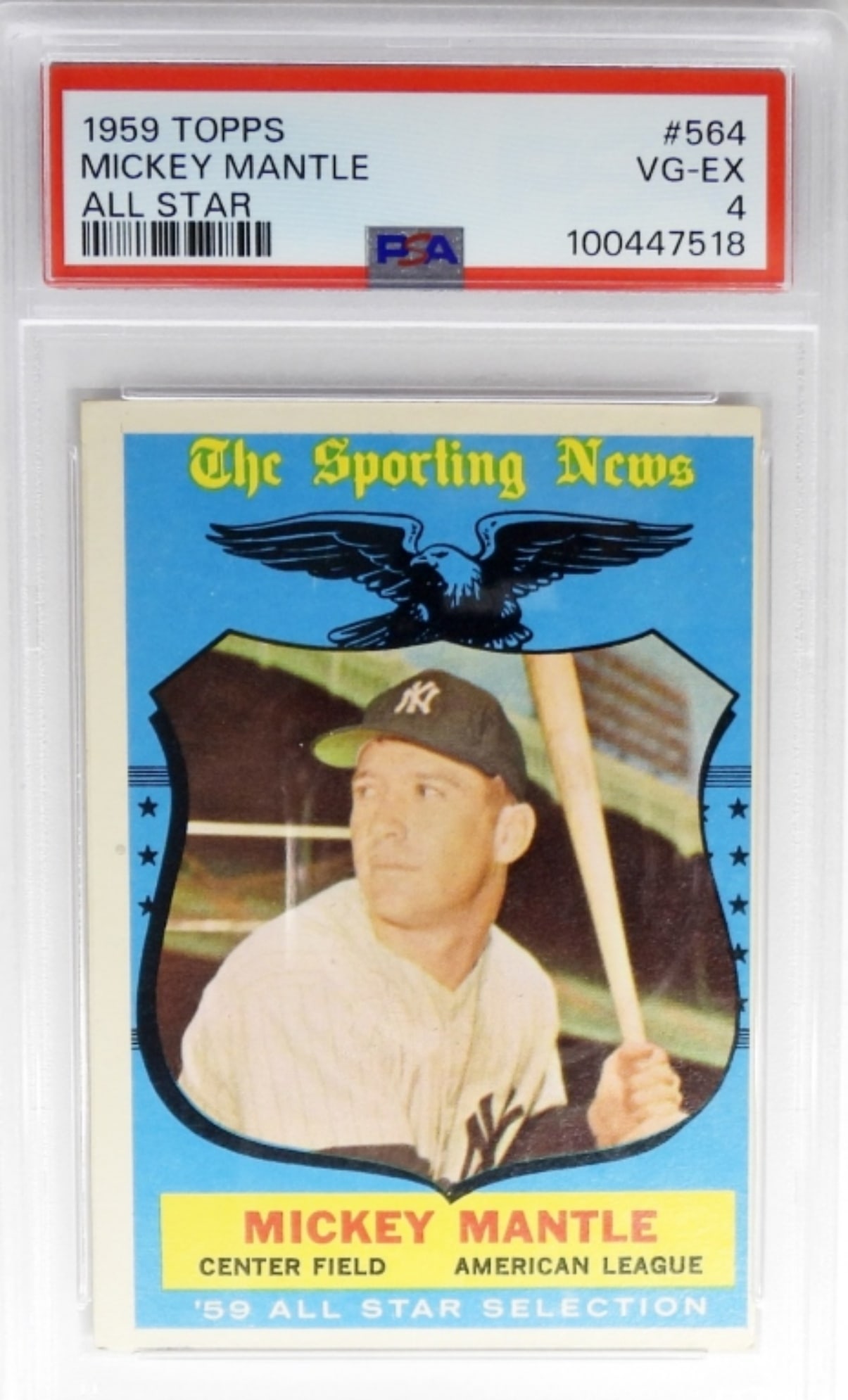 1959 TOPPS #564 MICKEY MANTLE PSA 4 VG-EX (1 of 2)