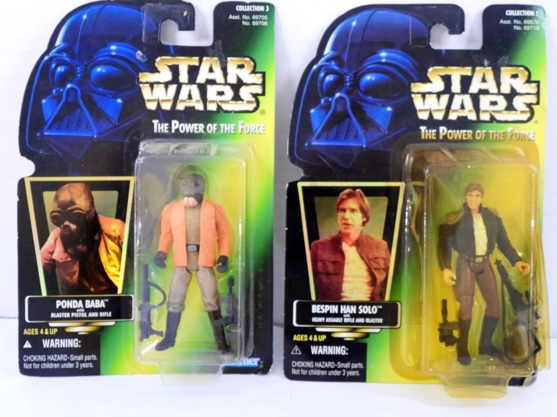 (2)1996 STAR WARS FIGURINES,PONDA BABA &: (2) KENNER 1996 STAR WARS THE POWER OF THE FORCE FIGURINES, PONDA BABA & BESPON HAN SOLO