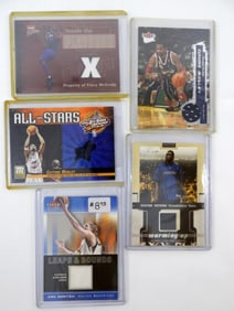 (5) BASKETBALL GAME-USED JERSEY CARDS
