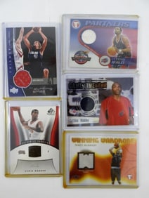(5) BASKETBALL GAME-USED JERSEY CARDS