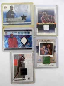 (5) BASKETBALL GAME-USED JERSEY CARDS