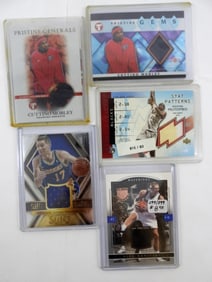 (5) BASKETBALL GAME-USED JERSEY CARDS