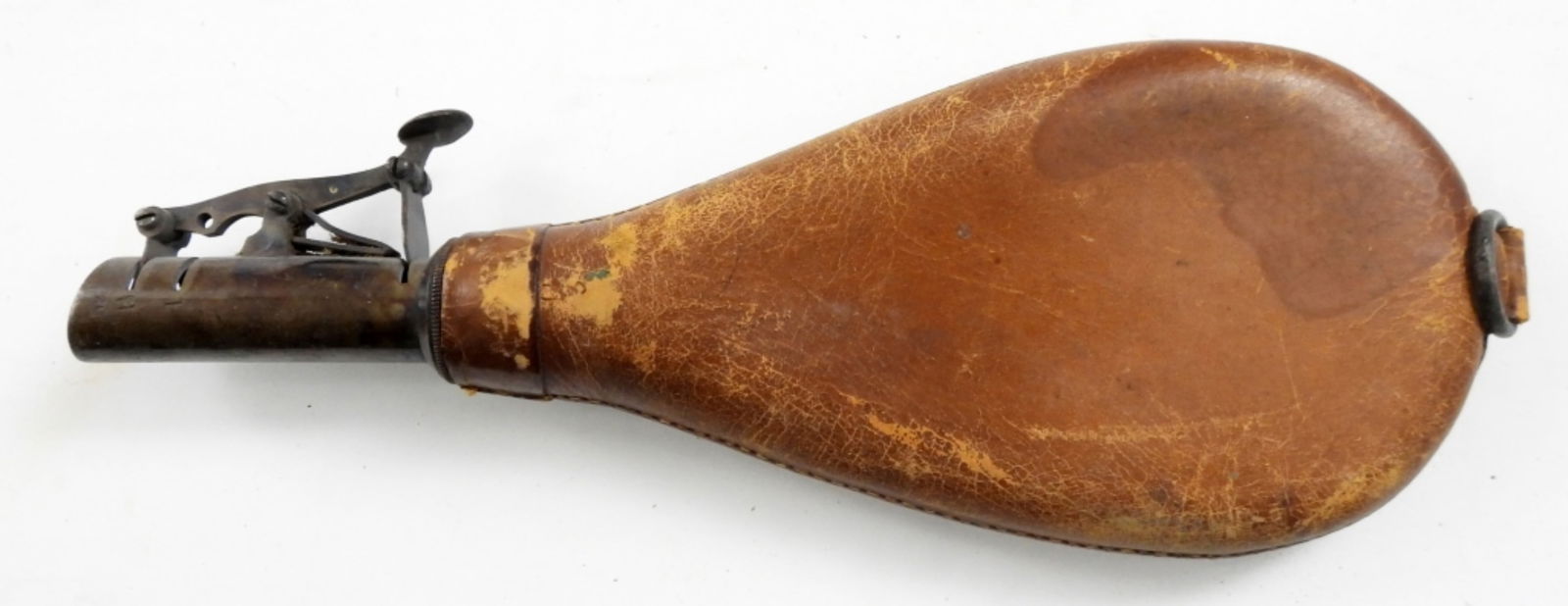 LEATHER LOADING POWDER FLASK (1 of 3)
