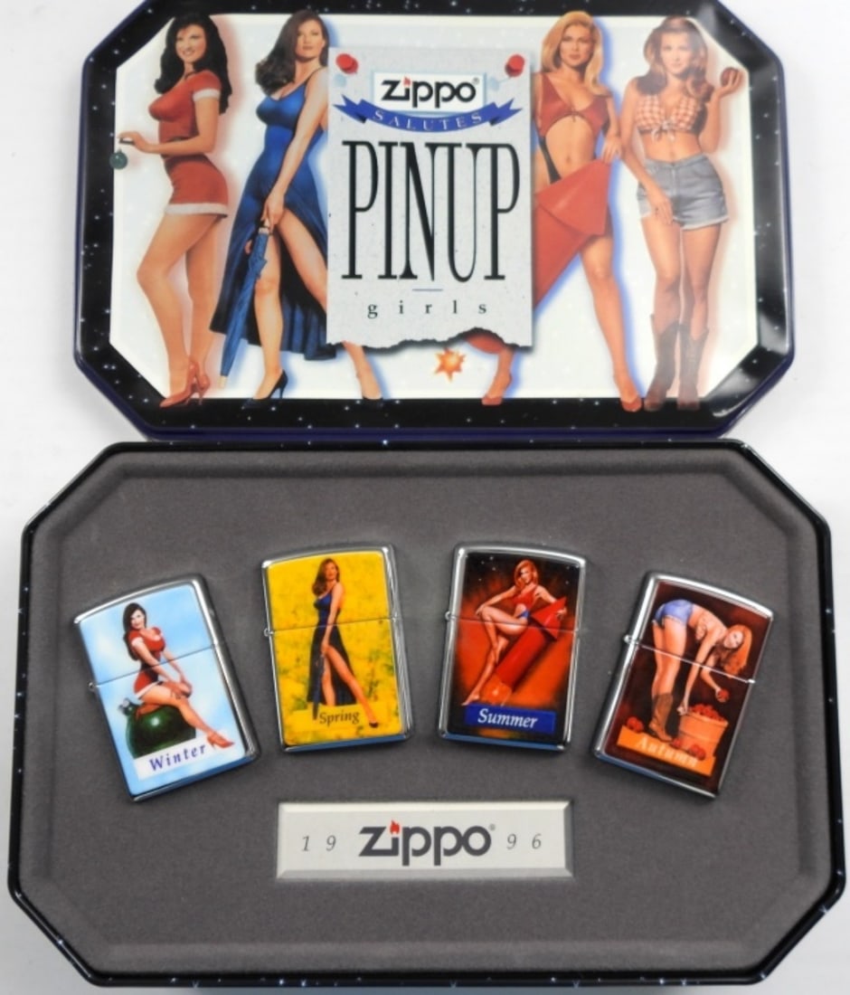 SEALED 1996 ZIPPO LIGHTER SALUTES PINUP GIRLS 4 SE (1 of 2)